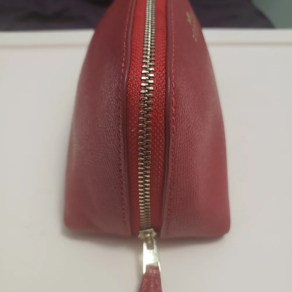 Coach Red Leather Cosmetic Toiletry Case